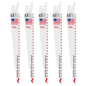 Milwaukee 6" 5 TPI SAWZALL® Blade for Wood with Nails (5 PK)