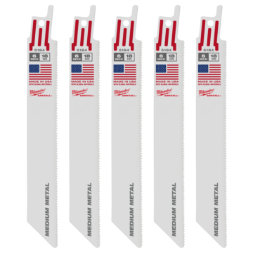 Milwaukee 6" 18 TPI SAWZALL® Blade for Medium Metal (5 PK)