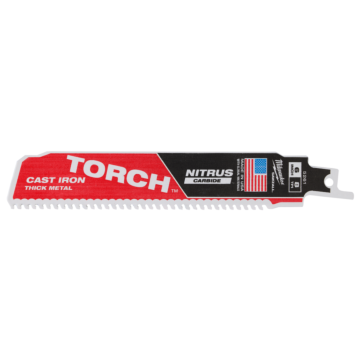 Milwaukee 6" 8 TPI TORCH™ with NITRUS™ Carbide SAWZALL® Blade for Cast Iron (1 PK)