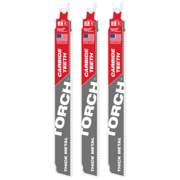 Milwaukee 9" 8 TPI TORCH™ with Carbide Teeth SAWZALL® Blades (3 PK)