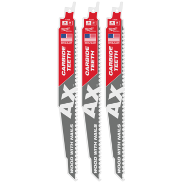 Milwaukee 9" 5 TPI AX™ with Carbide Teeth SAWZALL® Blade for Wood with Nails (3 PK)