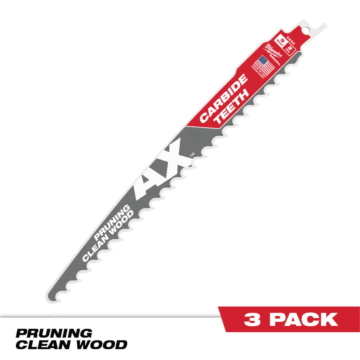 Milwaukee 9" 3 TPI AX™ with Carbide Teeth SAWZALL® Blade for Pruning (3 PK)