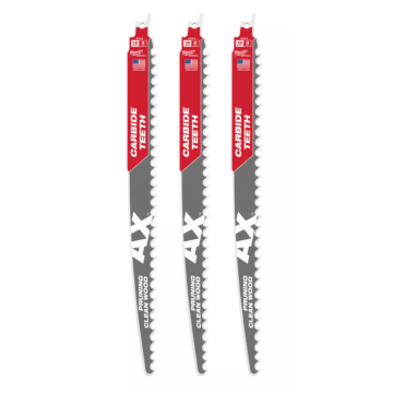 Milwaukee 12" 3 TPI AX™ with Carbide Teeth SAWZALL® Blade for Pruning (3 PK)