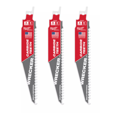 Milwaukee 6" 6 TPI WRECKER™ with Carbide Teeth SAWZALL® Blade for Multi-Material (3 PK)