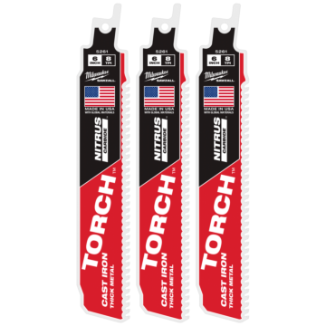 Milwaukee 6" 8 TPI TORCH™ with NITRUS™ Carbide SAWZALL® Blade for Cast Iron (3 PK)