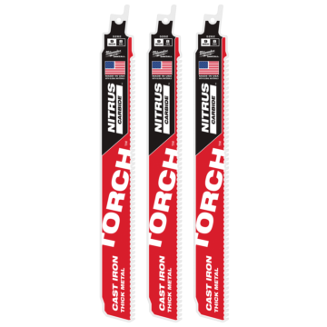 Milwaukee 9" 8 TPI TORCH™ with NITRUS™ Carbide SAWZALL® Blade for Cast Iron (3 PK)