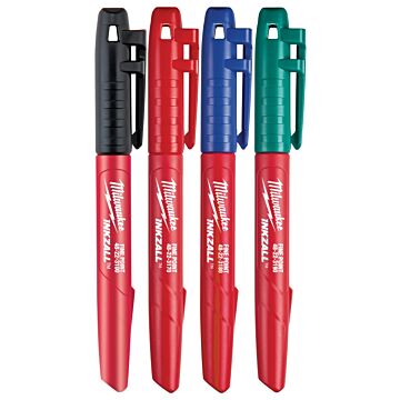 Milwaukee 4PK INKZALL™ Color Fine Point Marker