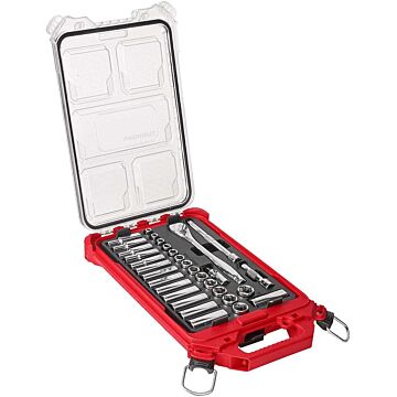 Milwaukee Metric Ratchet and Socket Set w/ Organizer (32pc) 3/8 in.
