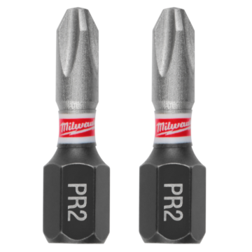 Milwaukee SHOCKWAVE™ Impact Duty 1" Reduced Diameter Phillips #2 Drywall Insert Bits (2 PK)