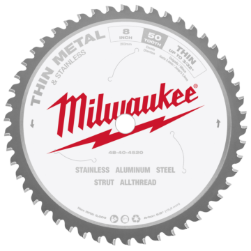 Milwaukee 8" Thin Metal & Stainless Cutting Circular Saw Blade