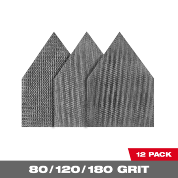 Milwaukee Assorted 80, 120 & 180 Grit Mesh Sanding Sheets for M12 FUEL™ Orbital Detail Sander (12 PK)