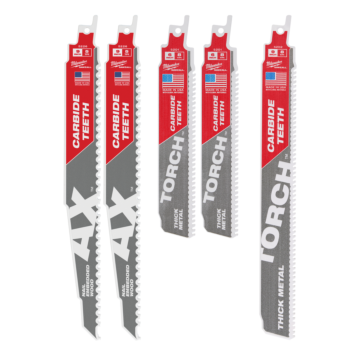 Milwaukee 5PC Wood and Metal Cutting Carbide Teeth SAWZALL® Blade Set