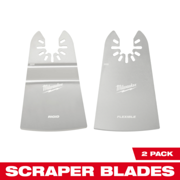 Milwaukee 2 PC 2" Rigid and Flexible Scraper Universal Fit Oscillating Multi-Tool Blade Set