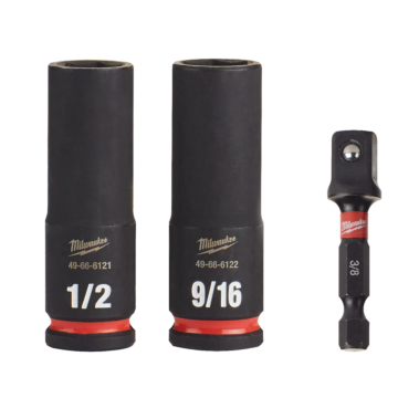 Milwaukee 3PC SHOCKWAVE™ Impact Duty 3/8" Drive SAE Deep 6 Point Socket Set