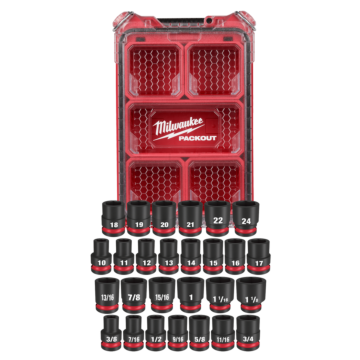 Milwaukee 27PC SHOCKWAVE™ Impact Duty Socket 1/2” Drive MM & SAE Set with PACKOUT™