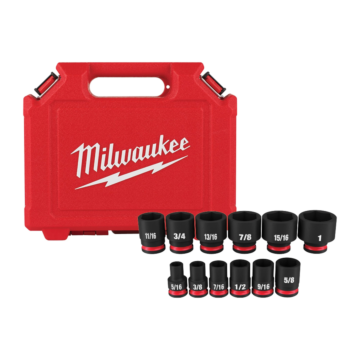 Milwaukee 12PC SHOCKWAVE™ Impact Duty 3/8" Drive SAE Standard 6 Point Socket Set