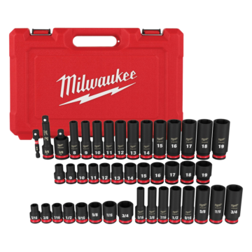 Milwaukee 43PC SHOCKWAVE™ Impact Duty 3/8" Drive SAE & Metric Deep 6 Point Socket Set