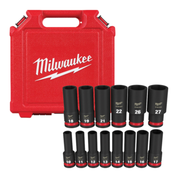 Milwaukee 14PC SHOCKWAVE™ Impact Duty 1/2" Drive Metric Deep 6 Point Socket Set