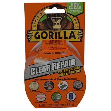 Gorilla Crystal Clear Duct Tape (Clear) 1.88 in. x 9 yd