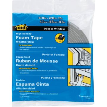 M-D Building Products 3/8 In. W x 3/16 In. H x 17 Ft. L Gray Foam Window Seal for Small Gaps