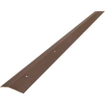 M-D Forest Brown Fluted 2 In. x 72 In. Aluminum Carpet Trim