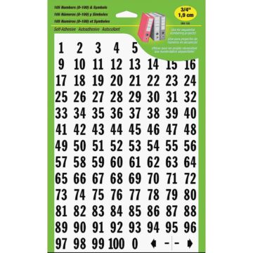 HY-KO Hy-Ko 3/4 In. Polyester Adhesive Number Set, 100 Numbers
