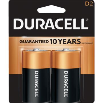 DuraCell CopperTop D Alkaline Battery (2-Pack)