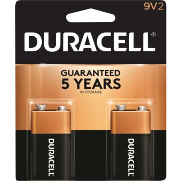 DuraCell CopperTop 9V Alkaline Battery (2-Pack)