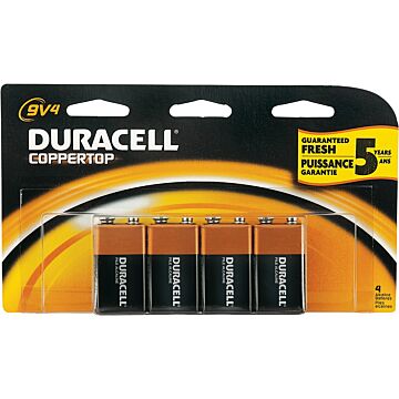 DuraCell CopperTop 9V Alkaline Battery (4-Pack)