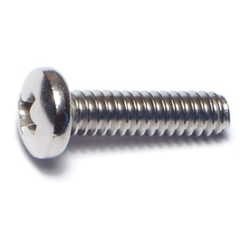 10-24 x 3/4" Phillips Pan Head, Machine Screw, Stainless Steel 