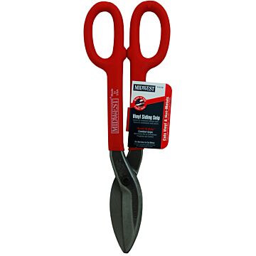 MIDWEST® Alloy Steel 12 in Red Straight Vinyl Siding Snip