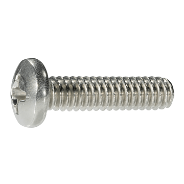 1/4"-20 x 1" Phillips Pan Head, Machine Screw, Stainless Steel 