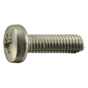 3 mm - 0.50 x 10 mm Machine Screw, Phillips Pan Head, Zinc 