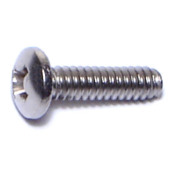 6-32 x 1/2" Phillips Pan Head, Machine Screw, Stainless Steel 