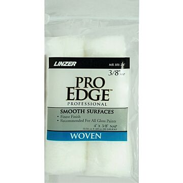 Linzer Pro-Edge 4 in. x 3/8 in. Nap White Roller Cover (2 pk)