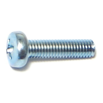 3 mm - 0.50 x 12 mm Phillips Pan Head, Machine Screw, Zinc 
