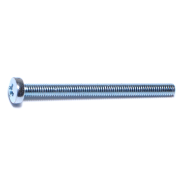 4 mm - 0.70 x 50 mm Phillips Pan Head, Machine Screw, Zinc 
