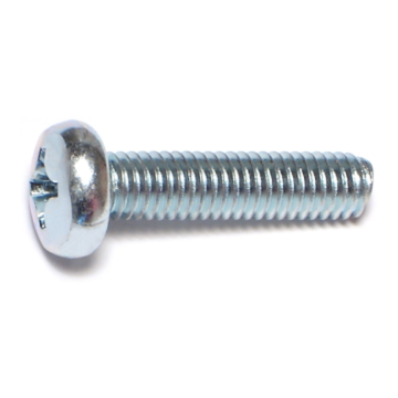 6 mm - 1.00 x 25 mm Phillips Pan Head, Machine Screw, Zinc 