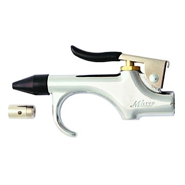 Milton Air Blow Gun 1/4" NPT Pneumatic Blow Tool w/ Rubber and Safety Tip Nozzles - S-148
