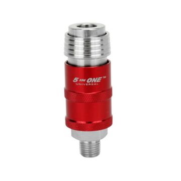 Milton 5 in ONE™ 1/4 in MNPT Universal Safety Exhaust Quick-Connect Industrial Coupler
