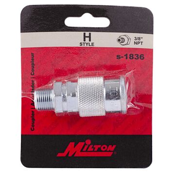 Milton 3/8 in MNPT Steel H-Style Hose Coupler