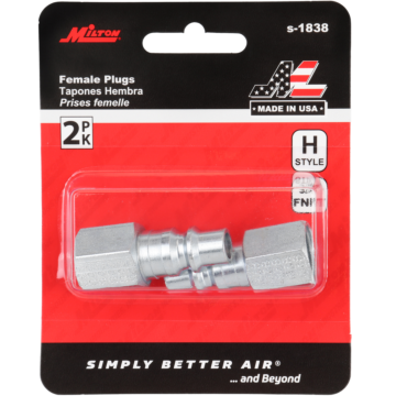 Milton 3/8" FNPT H-Style Plug (2pk)