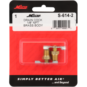 Milton 1/8" Compressor Tank Drain Cock (2pk)