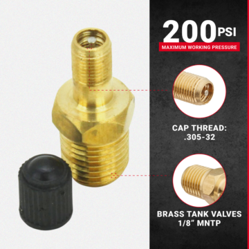 Milton 1/8" MNPT Male Tank Valve (2pk)