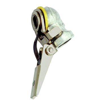 Milton Closed Ball Air Chuck with Safety Clip-on Grip, 1/4" FNPT, Tire Pressure Gauge, Air Hose Quick Connect Adapter, S-698