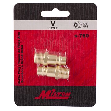 Milton 250 deg F Brass 1/4 in Male Plug