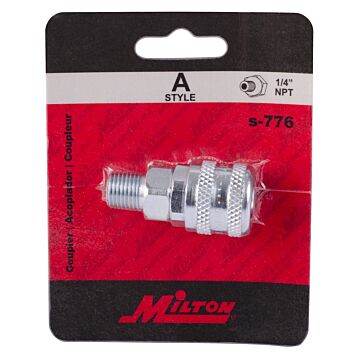 Milton 1/4 in MNPT Steel A-Style Hose Coupler