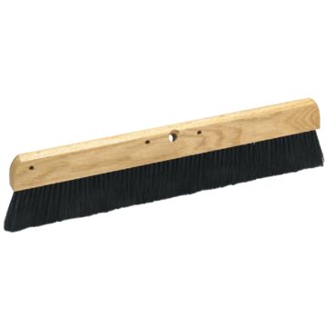 Magnolia Brush 24" Fine Concrete Finish-Poly Staple Set In Clear Lacquered Hardwood Block With One Threaded (Th) Handle Hole. Three Rows Of Filling Material.