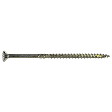 #10 x 4" Star Flat Head, Wood Screw, Yellow Zinc (Bulk Box 1 lb)
