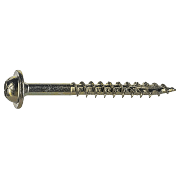 #9 x 1-3/4" Star Truss Head, Wood Screw, Yellow Zinc (Bulk Box 1 lb)